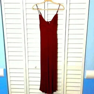 ILLA ILLA Crochet Jumpsuit Size Small Burgundy
